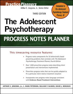 The Adolescent Psychotherapy Progress Notes Planner