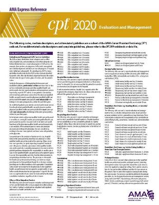 CPT 2020 Express Reference Coding Card: Evaluation and Management