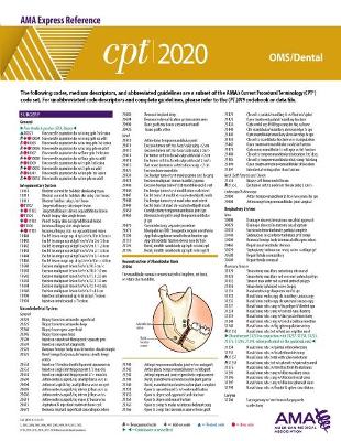 CPT 2020 Express Reference Coding Card: OMS/Dental