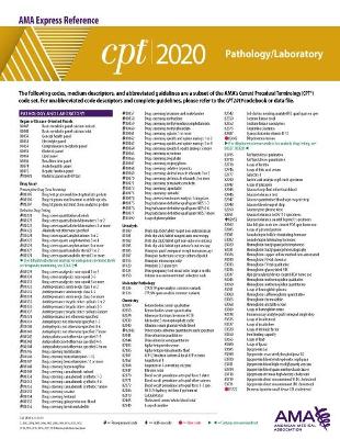 CPT 2020 Express Reference Coding Card: Pathology/Laboratory